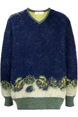 TOGA PULLA V-neck patterned intarsia-knit sweater