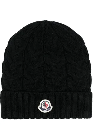 Moncler Logo-appliqué cable-knit beanie