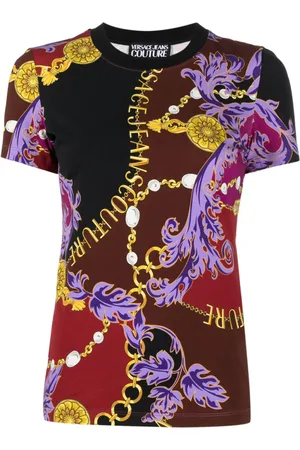 VERSACE Baroque-print cotton T-shirt