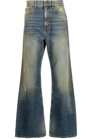 Palm Angels Ripped straight-leg jeans