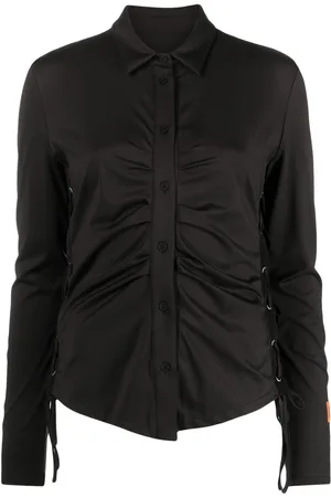 Heron Preston Lace-up ruched shirt