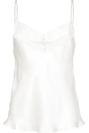 Maje Lace-trim silk top