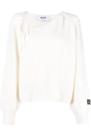 Msgm Tie-detail ribbed jumper