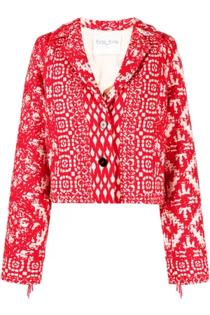FORTE FORTE Clio jacquard fringed jacket