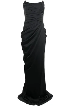 Ana Radu Ruched corset-style strapless dress