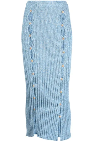 Baserange Cut-out organic cotton midi skirt