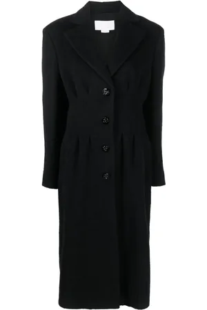 GENNY Pleat-detail single breasted coat