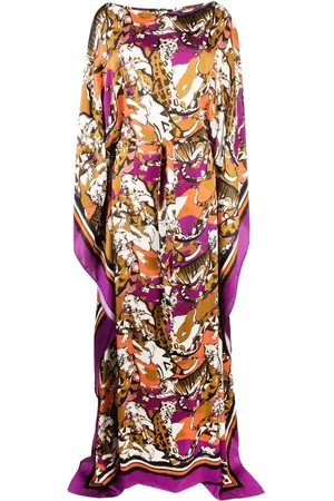 Roberto Cavalli Draped animal-print maxi dress