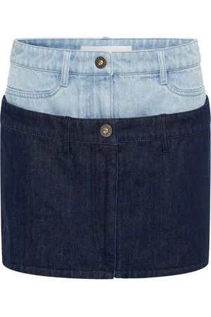 DION LEE Double-layer denim miniskirt