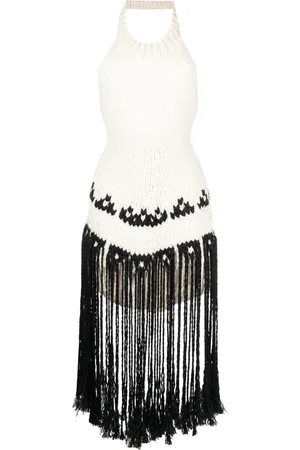 Jil Sander Fringed knit halterneck top