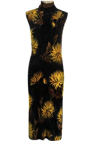Etro Floral-print corduroy midi dress