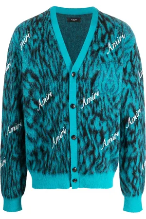 AMIRI Logo-print knitted cardigan