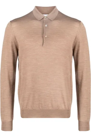 LARDINI Long-sleeved wool polo shirt