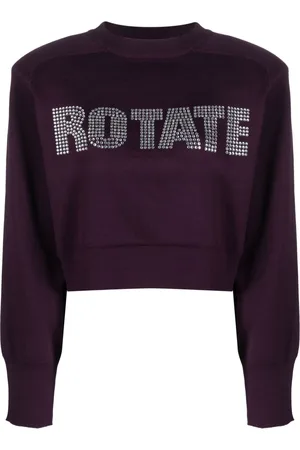 ROTATE Rhinestone-embellished logo-appliqué sweatshirt