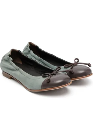 PèPè Bow-detail leather ballerinas