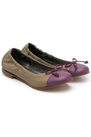 PèPè Bow-detail leather ballerinas