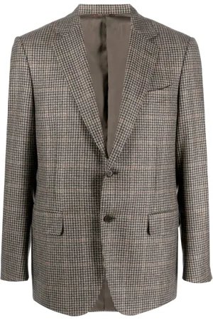 CANALI Houndstooth single-breasted wool blazer