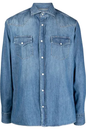 Brunello Cucinelli Button-up cotton denim shirt