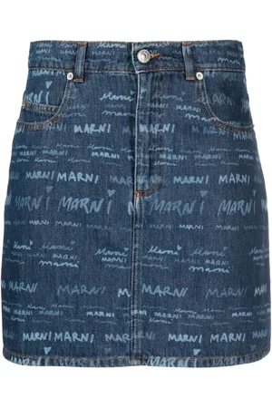 Marni Logo-print denim skirt