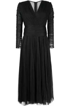 Ana Radu V-neck long-sleeve midi dress