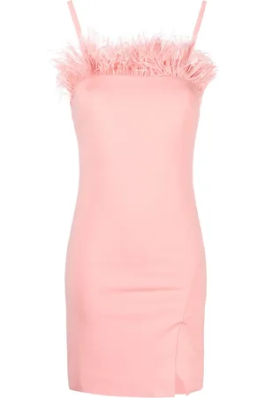 Twin-Set Feather-trim fitted minidress