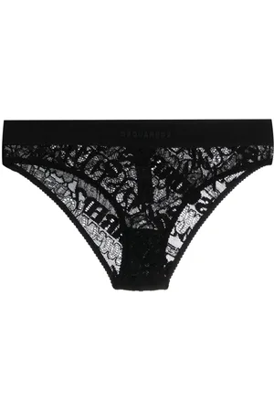Dsquared2 Logo-embroidered lace briefs