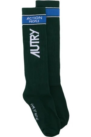 Autry Logo-intarsia knitted socks