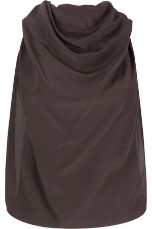 Lanvin Draped sleeveless silk top