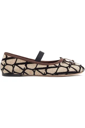 VALENTINO GARAVANI Toile Iconographe ballerina shoes