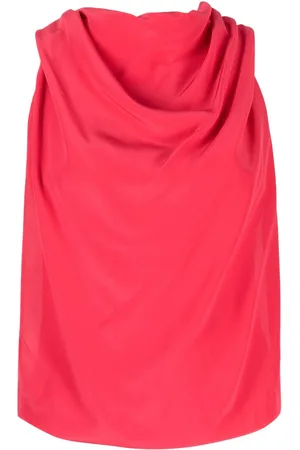 Lanvin Draped sleeveless silk top