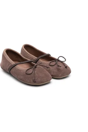 PèPè Bow-detail suede ballerinas