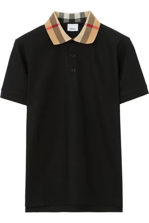 Burberry Checkered-collar cotton polo shirt