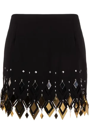 Paco rabanne Embellished cut-out crepe miniskirt