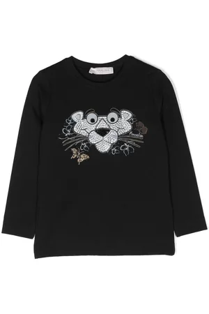 MONNALISA Pink-Panther long-sleeve T-shirt