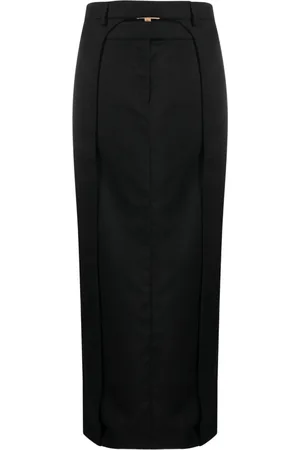 AYA MUSE Fera pleated wool maxi skirt