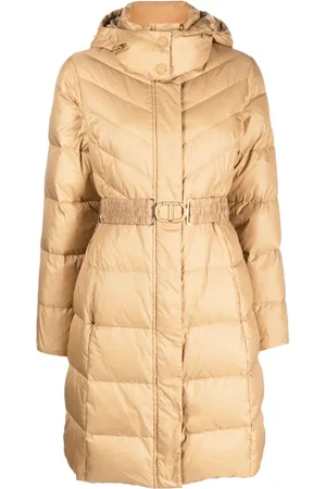 Twin-Set Hooded belted puffer coat