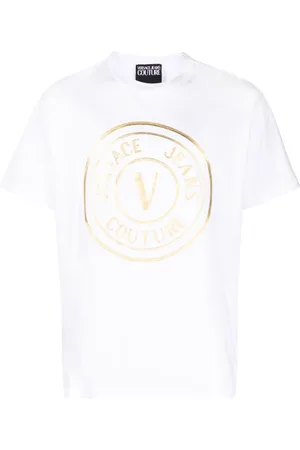 VERSACE Logo foil-print cotton T-shirt