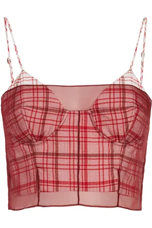 Rosie Assoulin I Sheer Right Through You plaid bustier