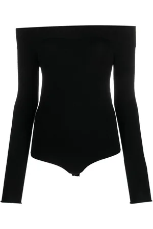 Twin-Set Logo-plaque off-shoulder bodysuit
