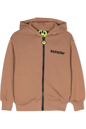 BARROW Logo-print zip-up hooded jacket