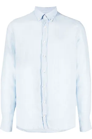 Hackett Logo-embroidered ramie shirt