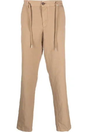 MYTHS Drawstring-waist lyocell-linen chino trousers