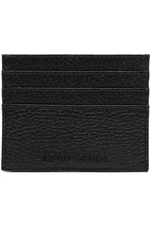 Emporio Armani Logo-debossed leather cardholder