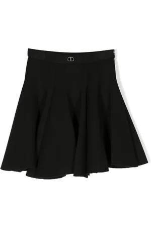 Twin-Set Logo-plaque pleated miniskirt