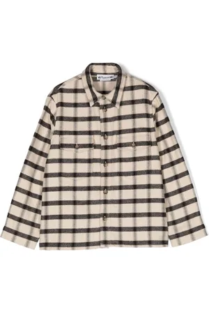 BONPOINT Plaid-check button-up shirt