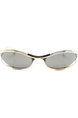 Gucci Logo-engraved oval-frame sunglasses