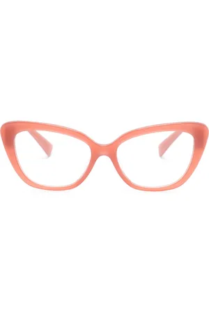 Miu Miu Logo-lettering cat-eye frame glasses