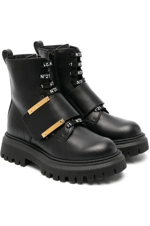 Nº21 Logo-plaque leather ankle boots