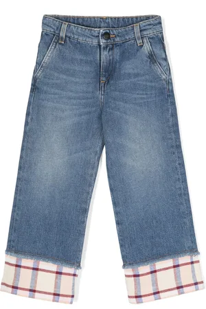 Palm Angels Check pattern-trim jeans