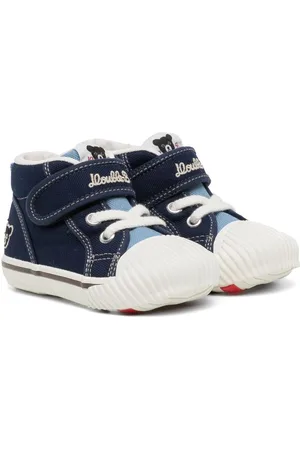 Miki House Embroiderd-logo touch-strap sneakers